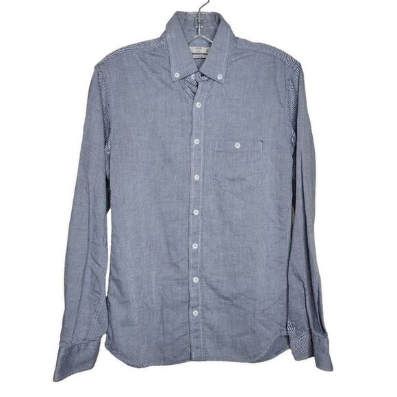 Mango MNG Slim Fit Casual Cotton Button Down Shirt Blue XXS - Picture 11 of 11
